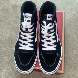 Vans Filmore Hi Mens Size 11 Black White High Top Sneakers Suede Canvas